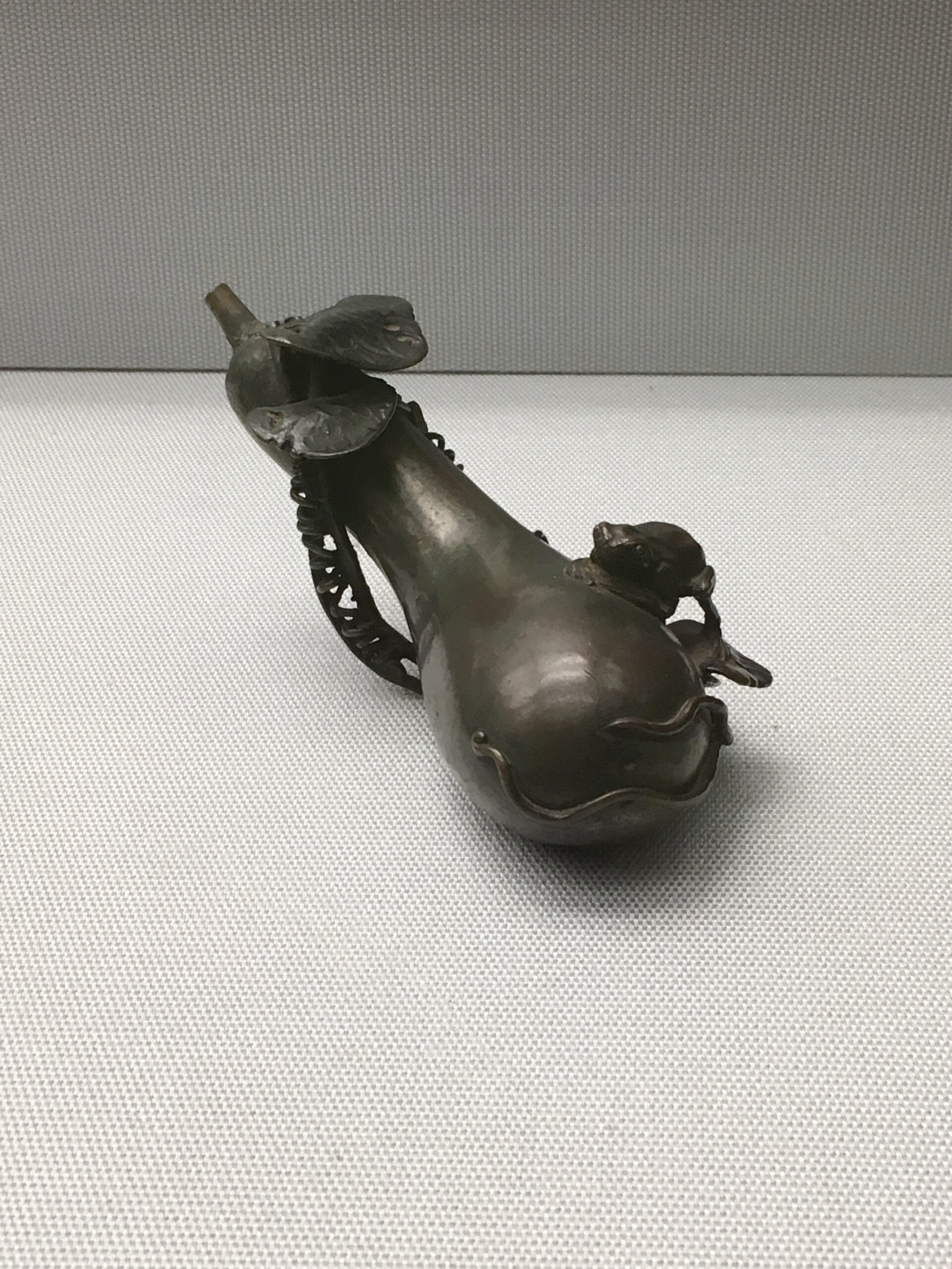 茄子に蛙の水滴の画像