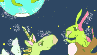 トットとポーとユニコーンのイラスト画像